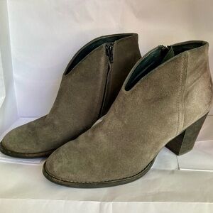Paul Green heeled ankle boots gray taupe suede leather - size